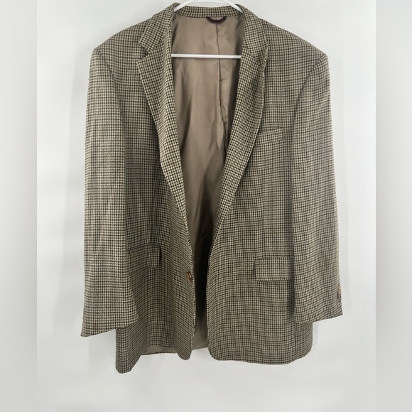 Hart Schaffner & Marx houndstooth brown coat jacket size 42R - Picture 1 of 7